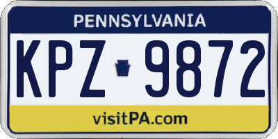 PA license plate KPZ9872