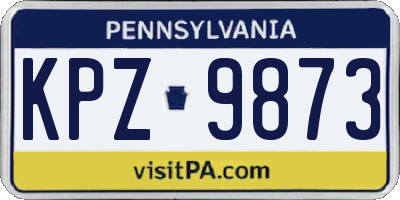 PA license plate KPZ9873