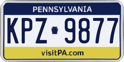 PA license plate KPZ9877