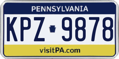 PA license plate KPZ9878