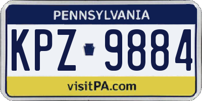 PA license plate KPZ9884