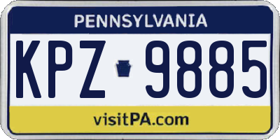 PA license plate KPZ9885