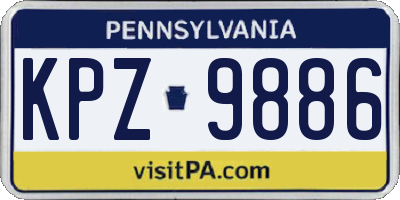 PA license plate KPZ9886