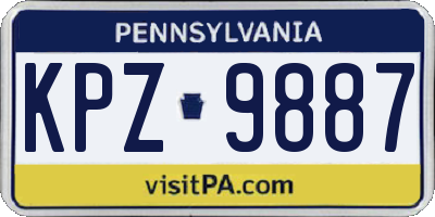 PA license plate KPZ9887