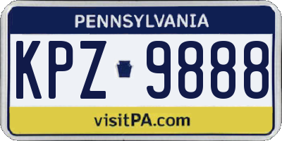 PA license plate KPZ9888