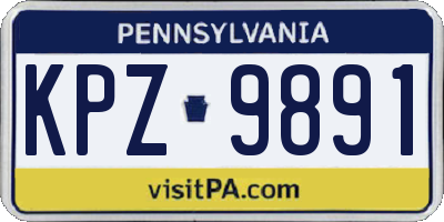 PA license plate KPZ9891