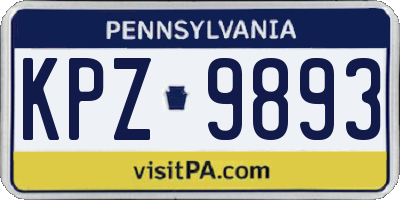 PA license plate KPZ9893
