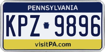 PA license plate KPZ9896