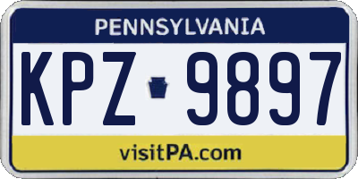PA license plate KPZ9897