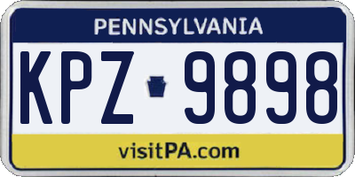 PA license plate KPZ9898