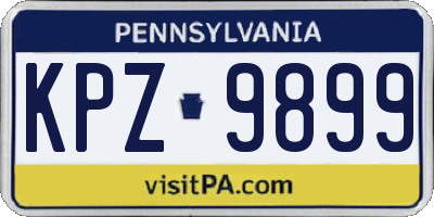 PA license plate KPZ9899