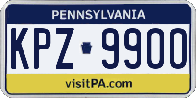 PA license plate KPZ9900