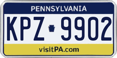 PA license plate KPZ9902