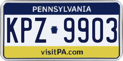 PA license plate KPZ9903