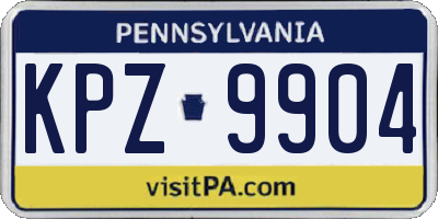 PA license plate KPZ9904