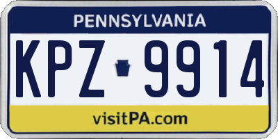PA license plate KPZ9914