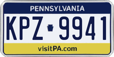 PA license plate KPZ9941