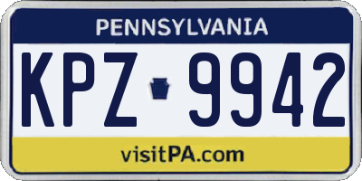 PA license plate KPZ9942