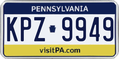 PA license plate KPZ9949
