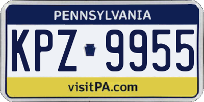 PA license plate KPZ9955