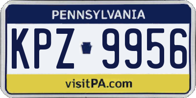 PA license plate KPZ9956