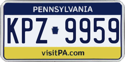 PA license plate KPZ9959