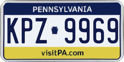 PA license plate KPZ9969