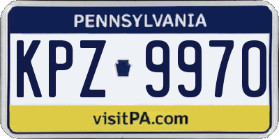 PA license plate KPZ9970