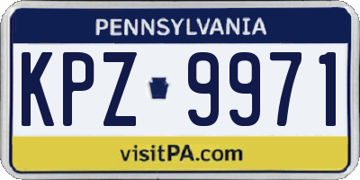 PA license plate KPZ9971