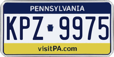 PA license plate KPZ9975