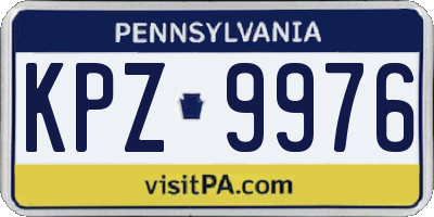 PA license plate KPZ9976