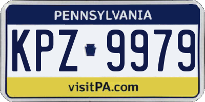 PA license plate KPZ9979