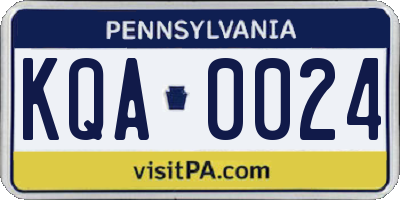 PA license plate KQA0024