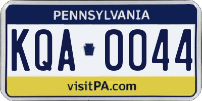 PA license plate KQA0044