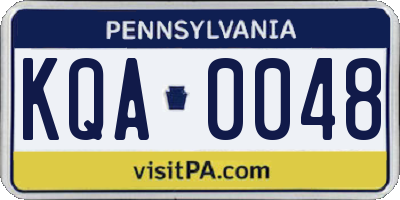 PA license plate KQA0048
