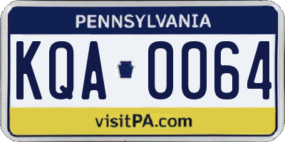 PA license plate KQA0064