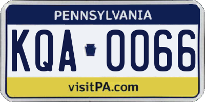 PA license plate KQA0066