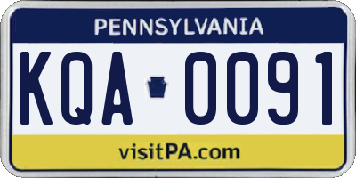 PA license plate KQA0091