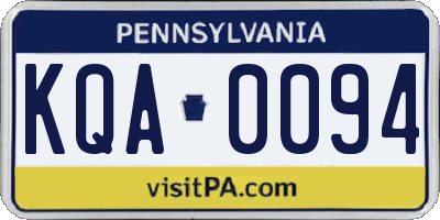 PA license plate KQA0094