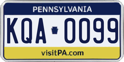 PA license plate KQA0099