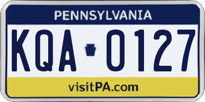 PA license plate KQA0127