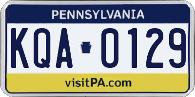 PA license plate KQA0129
