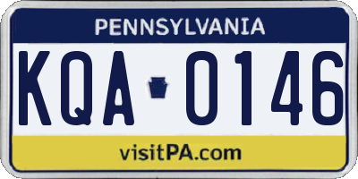 PA license plate KQA0146