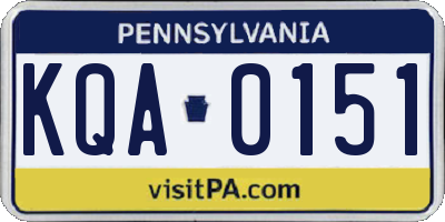PA license plate KQA0151