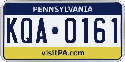 PA license plate KQA0161