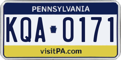 PA license plate KQA0171