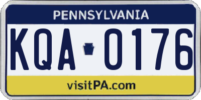 PA license plate KQA0176