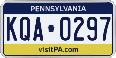 PA license plate KQA0297