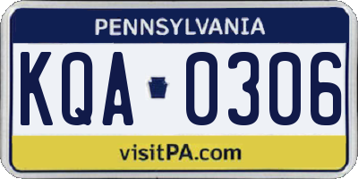 PA license plate KQA0306