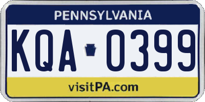 PA license plate KQA0399